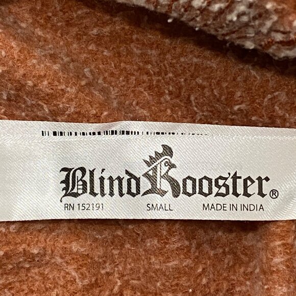 Blind Rooster Embroidered Asian art Dragon Sweatshirt Men’s Small Amber orange - Picture 5 of 10